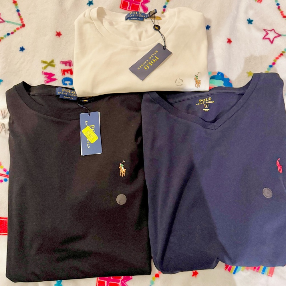 Polo Ralph Lauren T-Shirts - Black, White, and Navy